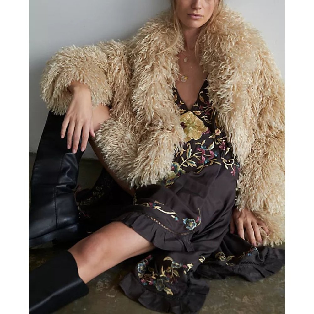 FREE PEOPLE Stargazer Fur Jacket / Ivory